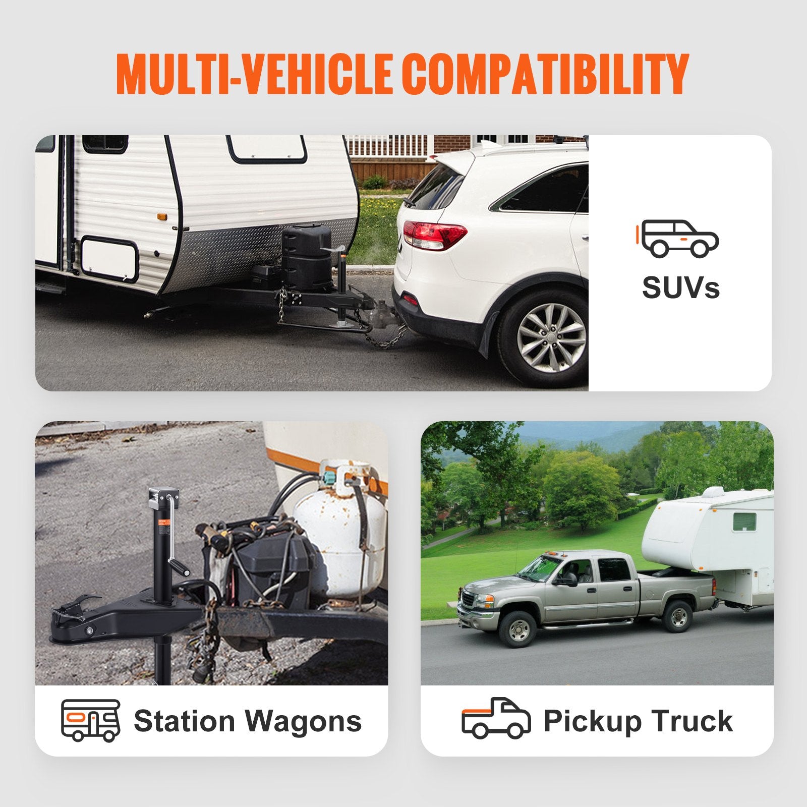 A-Frame Trailer Coupler, Heavy Duty Steel, 2-Inch Hitch, 8000 lbs Towing, Black