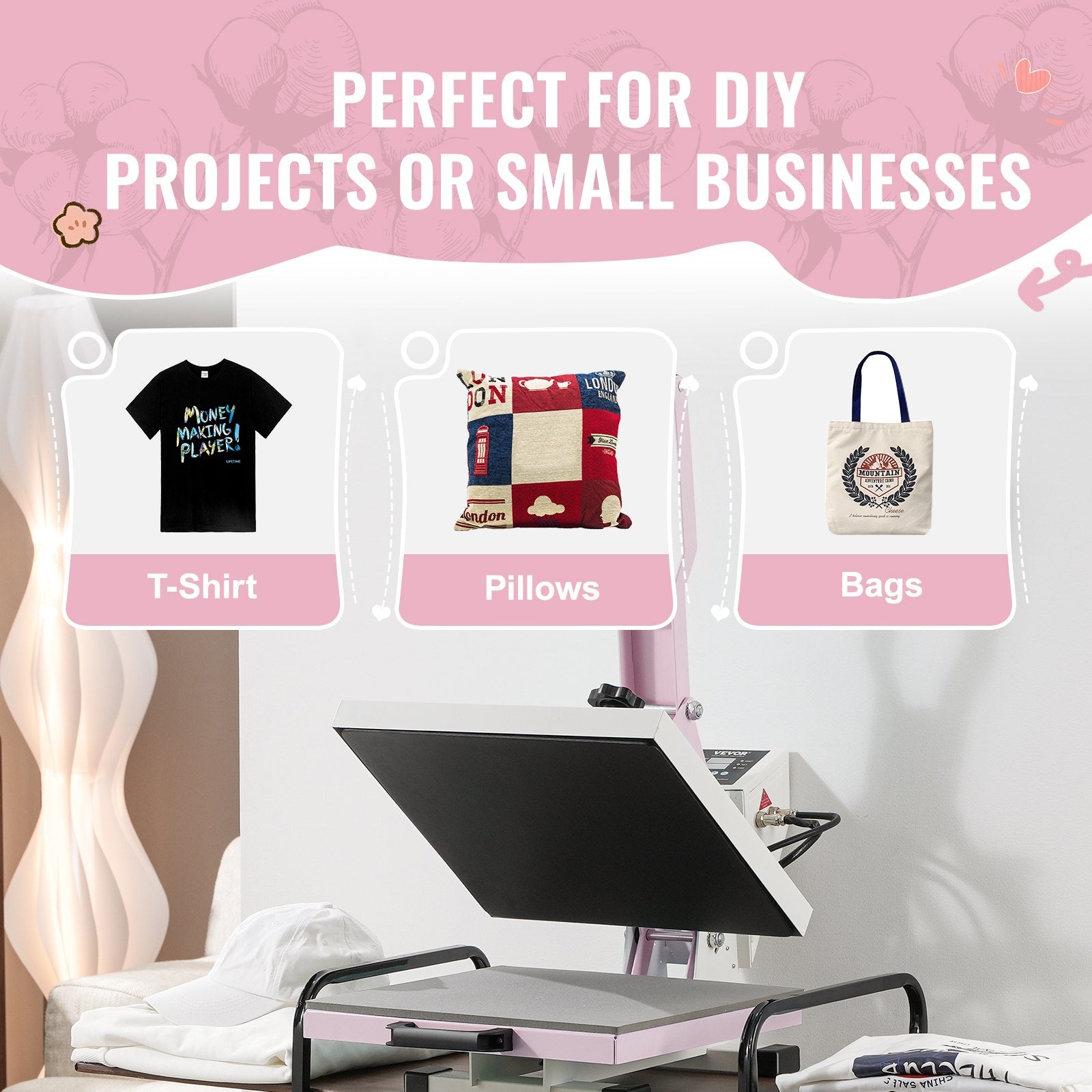 15x15 Inch Digital Heat Press Machine with Pull-Out Drawer for T-Shirts and Bags