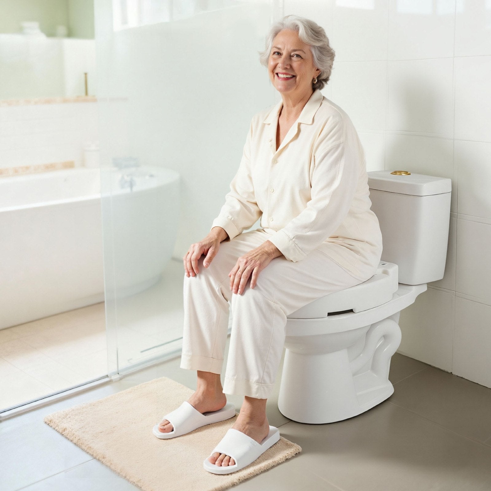 Raised Toilet Seat 136.1kg 88.9mm Lift Elongated Commode Riser Seniors Elderly