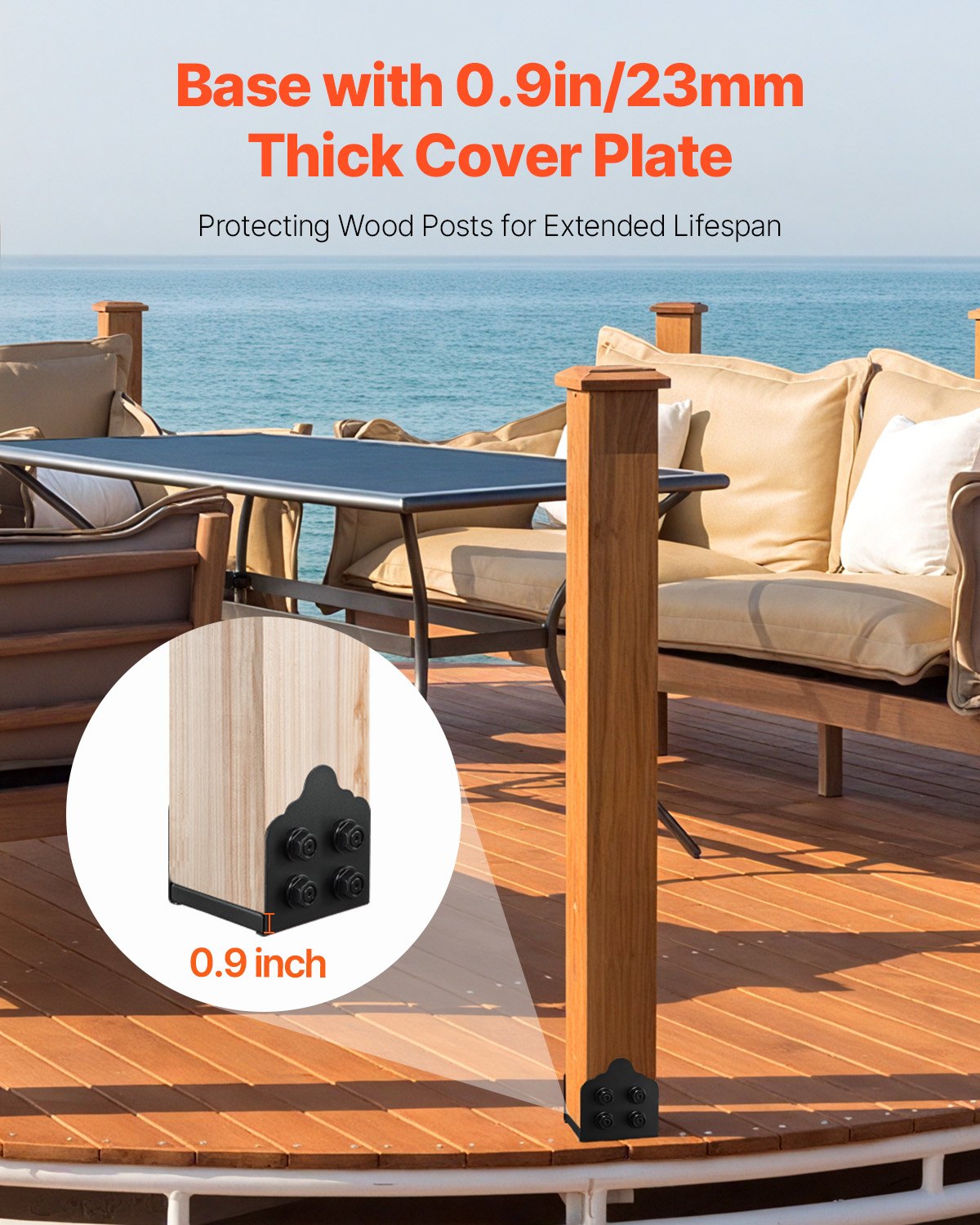 8x8 Post Base 2Pcs 200x190mm Heavy Duty Carbon Steel Wood Post Bracket Black