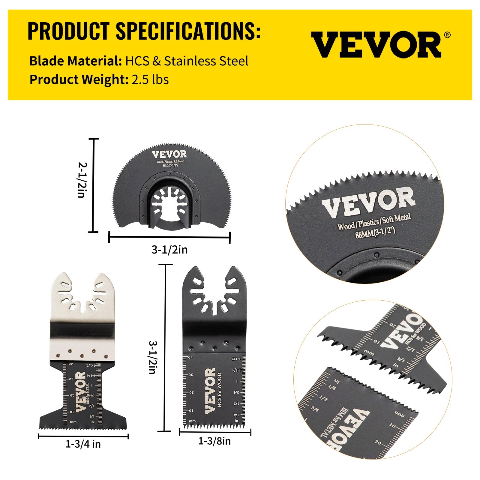 Oscillating Multi Tool Saw Blades Multi Tool Blades 50PCS for Wood Metal