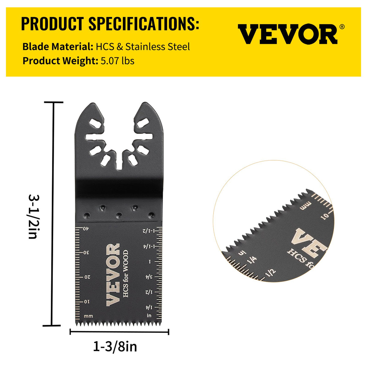 Oscillating Saw Blades 100PCS Quick Release HCS Multitool Wood Plastic Kit