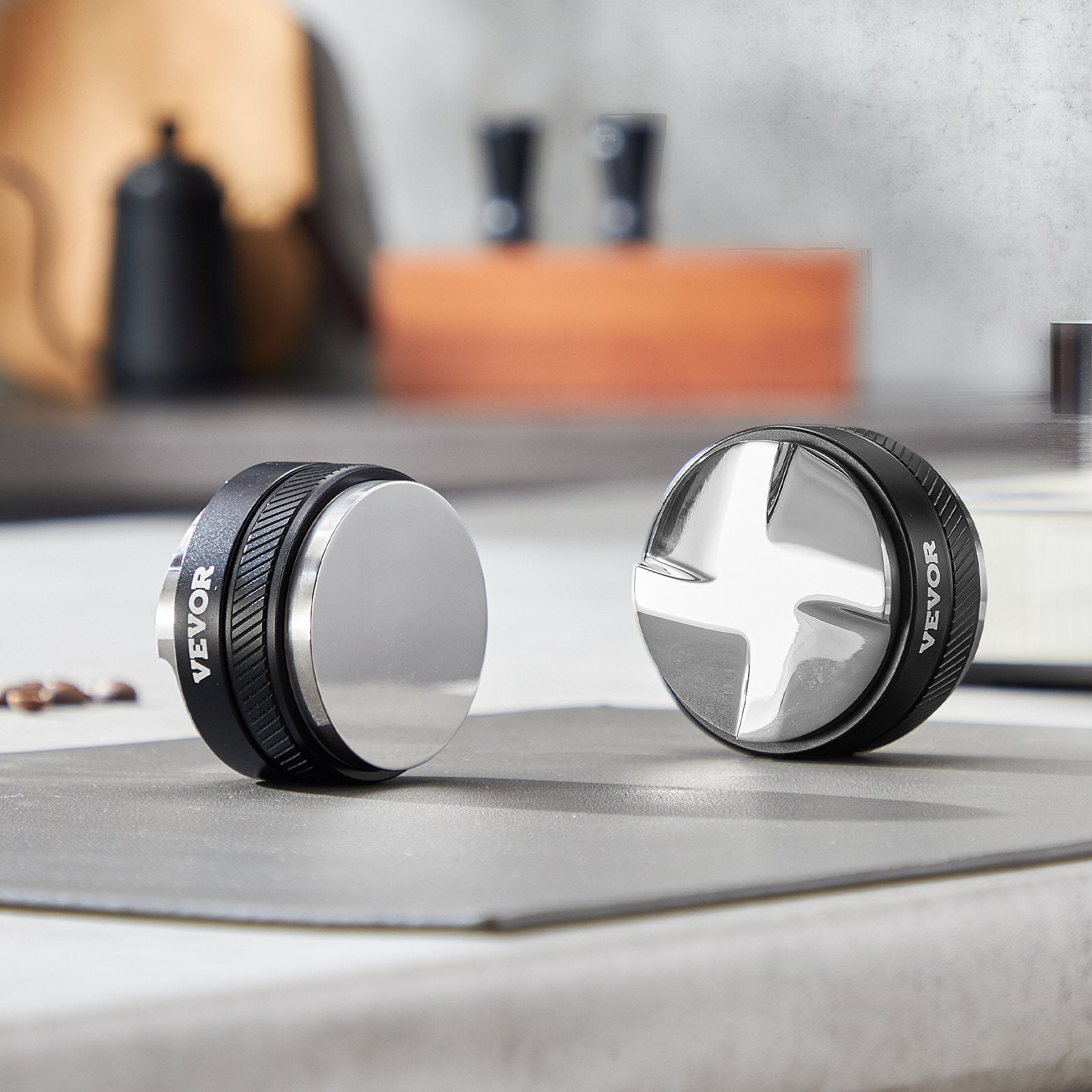 53mm 2-in-1 Adjustable Espresso Coffee Distributor with Fan-Shaped Base