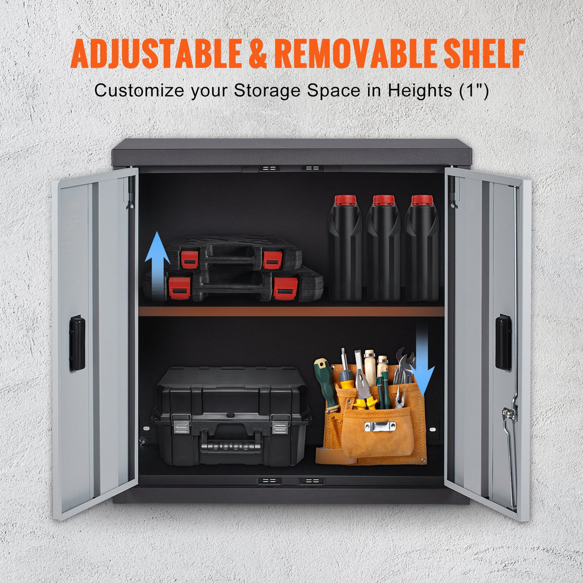 Wall Cabinet Foldable Garage Cabinet Wall-Mounted 26 Inch