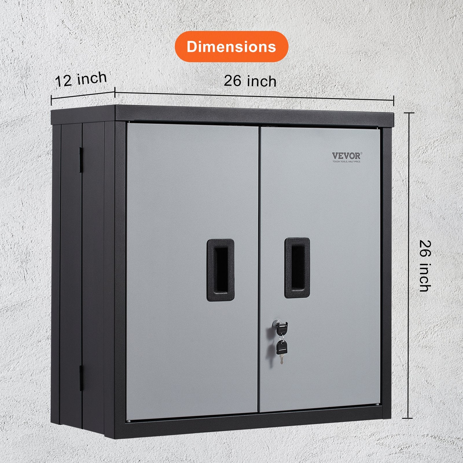 Wall Cabinet Foldable Garage Cabinet Wall-Mounted 26 Inch