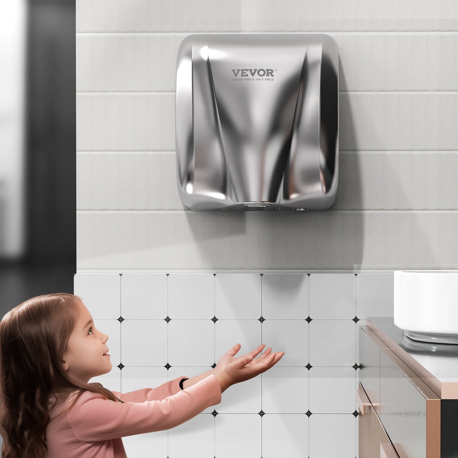 Heavy Duty Commercial Hand Dryer 1800W Automatic Stainless Steel