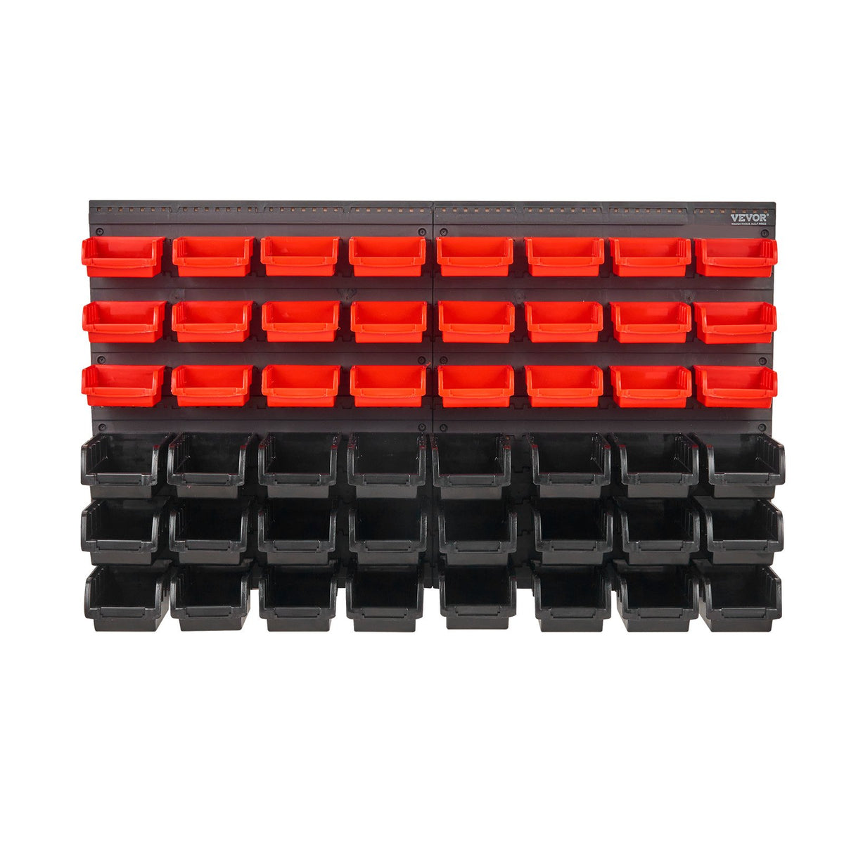 Wall Mounted 48-Bin Parts Rack Organizer with Wall Panels for Small Parts