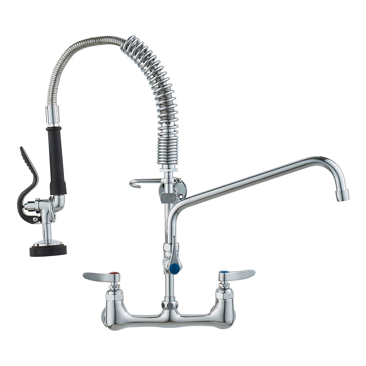 Commercial Pre-Rinse Kitchen Faucet 21" Wall Mount with 12" Swing Spout