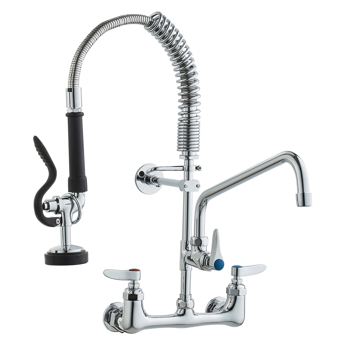 Commercial Pre-Rinse Kitchen Faucet 21" Wall Mount with 12" Swing Spout