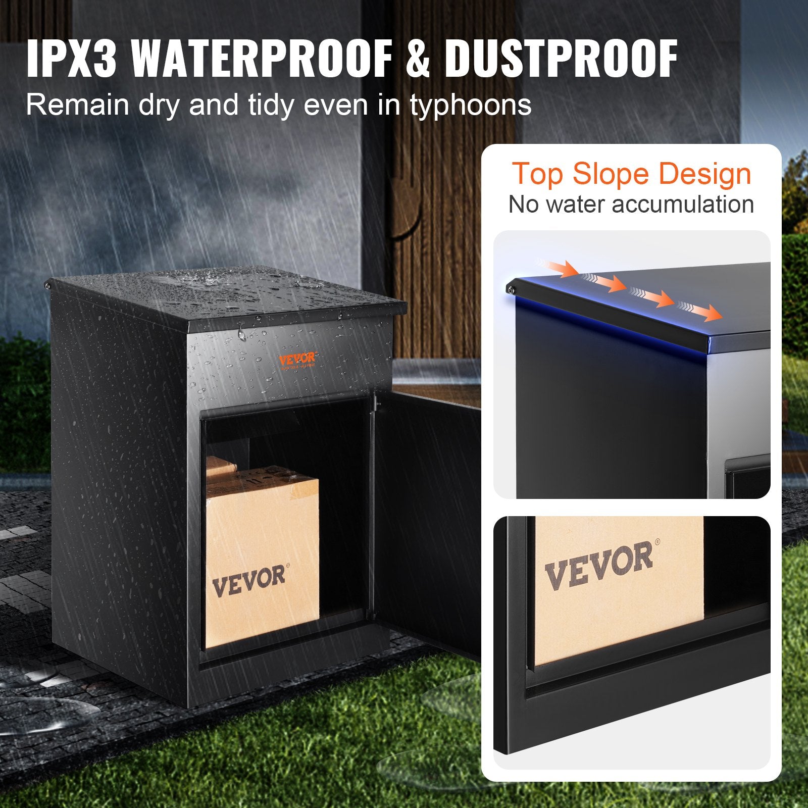 Mailboxes for Outside 17.3"x13.8"x22.8" Galvanized Steel Lockable Waterproof