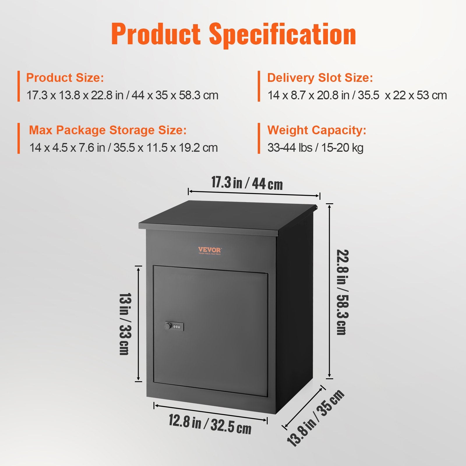Mailboxes for Outside 17.3"x13.8"x22.8" Galvanized Steel Lockable Waterproof