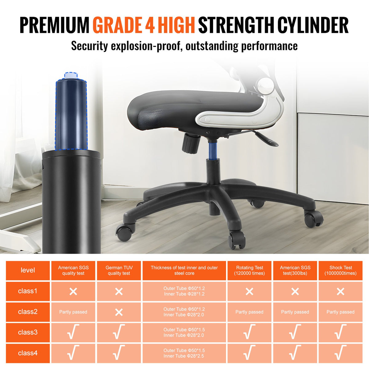 Office Chair Base Replacement Heavy Duty 710mm Universal 5 Casters Black