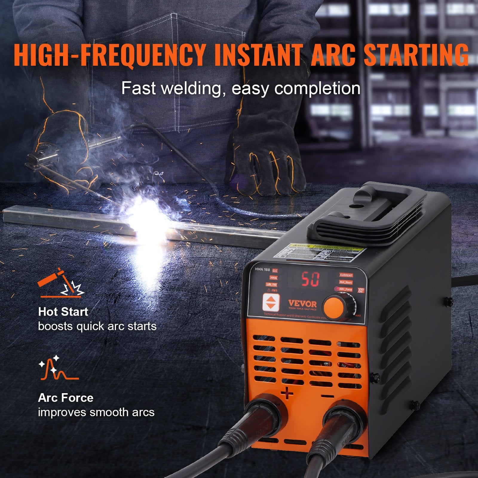 Stick Welder 220V 160A ARC/Lift TIG 2-in-1 Portable Welding Machine LED Display