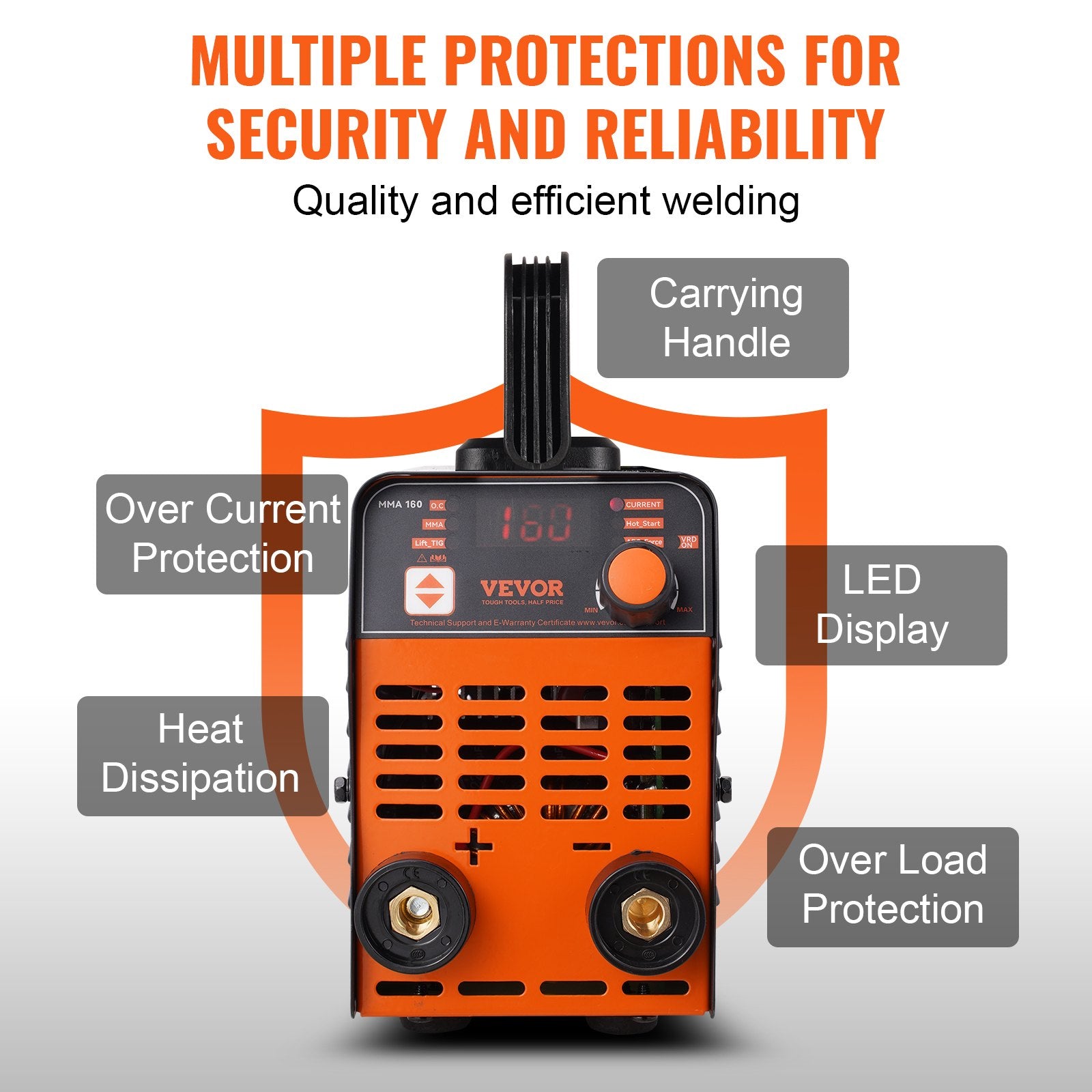 Stick Welder 220V 160A ARC/Lift TIG 2-in-1 Portable Welding Machine LED Display