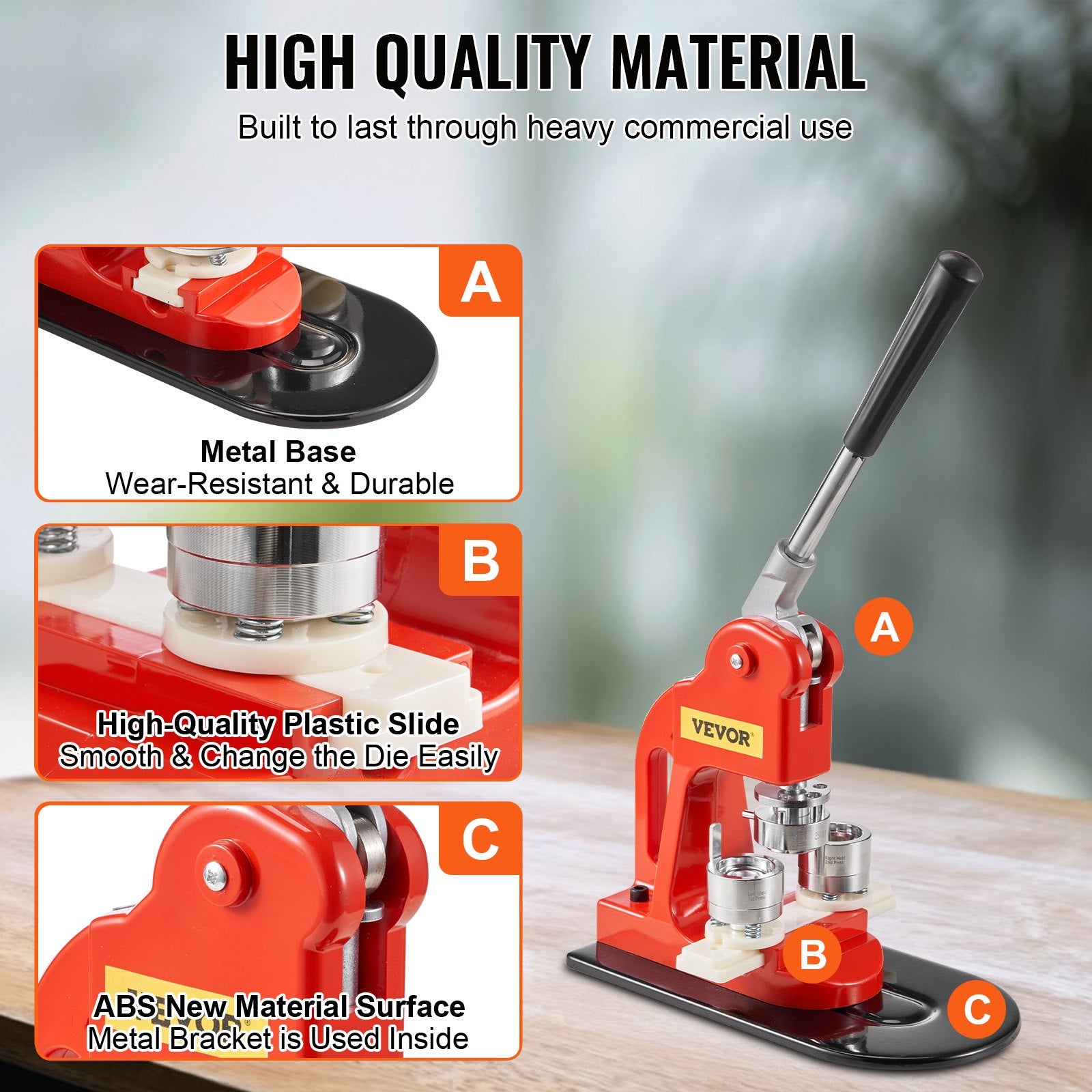 Button Maker Machine 25mm Badge Punch Kit with 500 Parts Cutter Magic Book