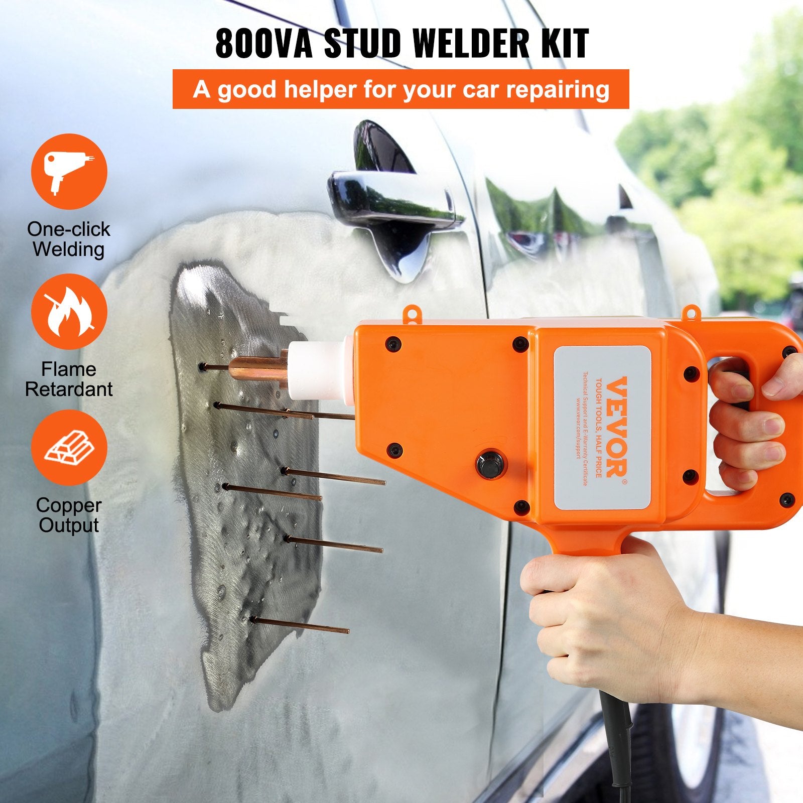 Stud Welder Kit 1600A 800VA 220V Dent Repair Spot Welder with Accessories