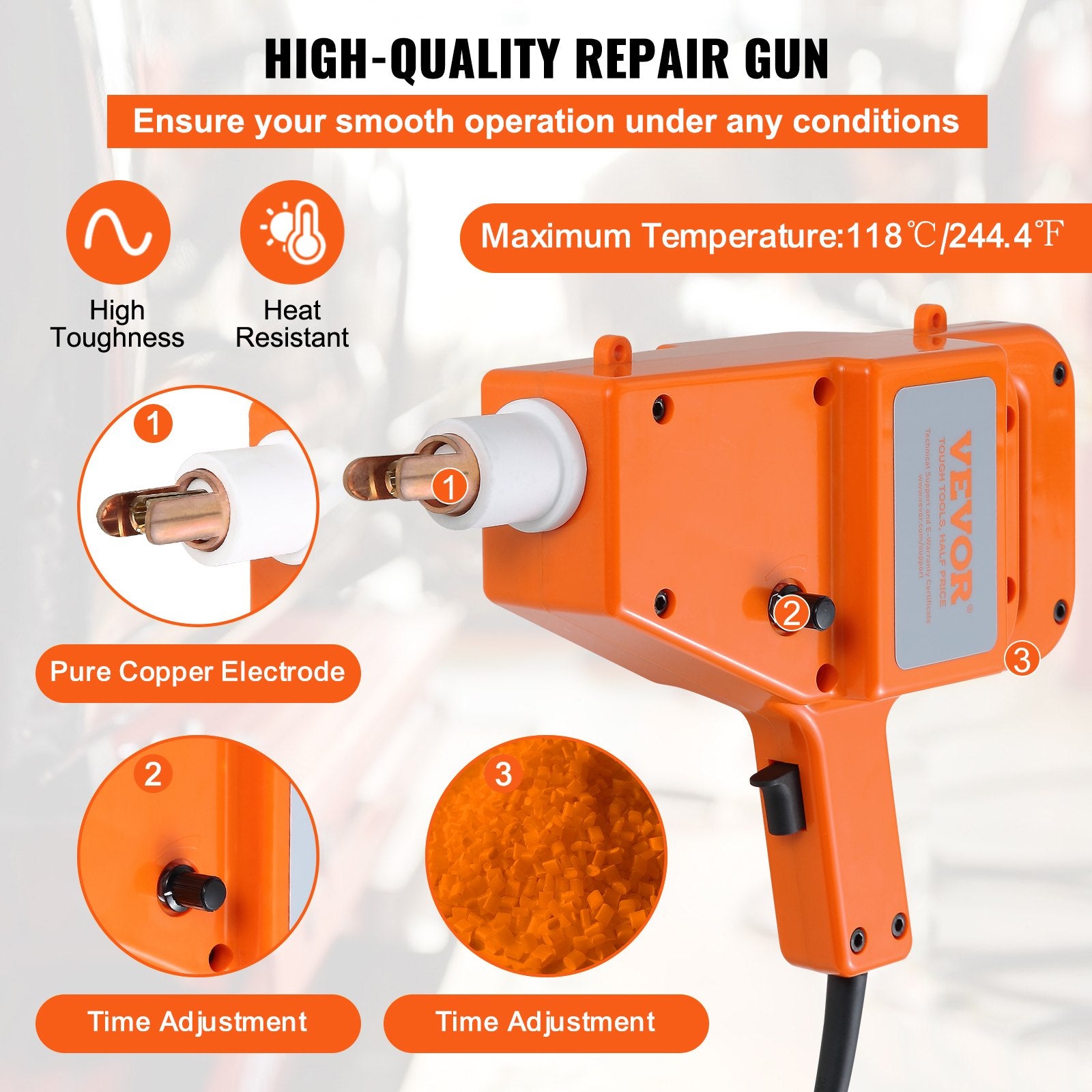 Stud Welder Kit 1600A 800VA 220V Dent Repair Spot Welder with Accessories