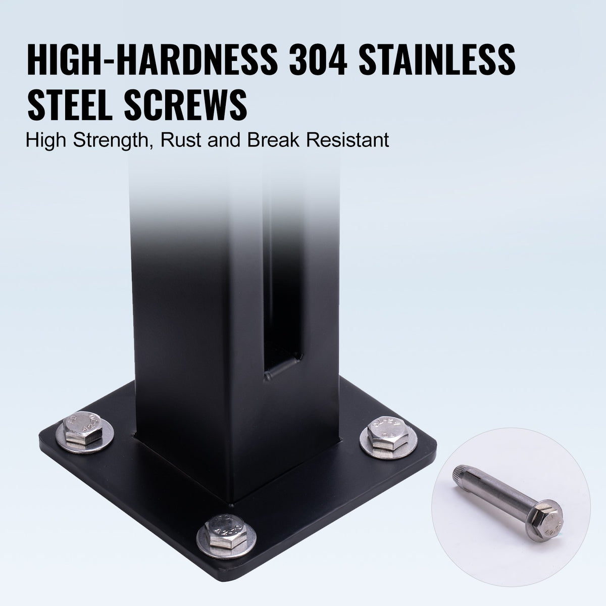 Glass Clamp 41.34in Height 0.39-0.47in Tempered Glass 304 Stainless Steel Mount