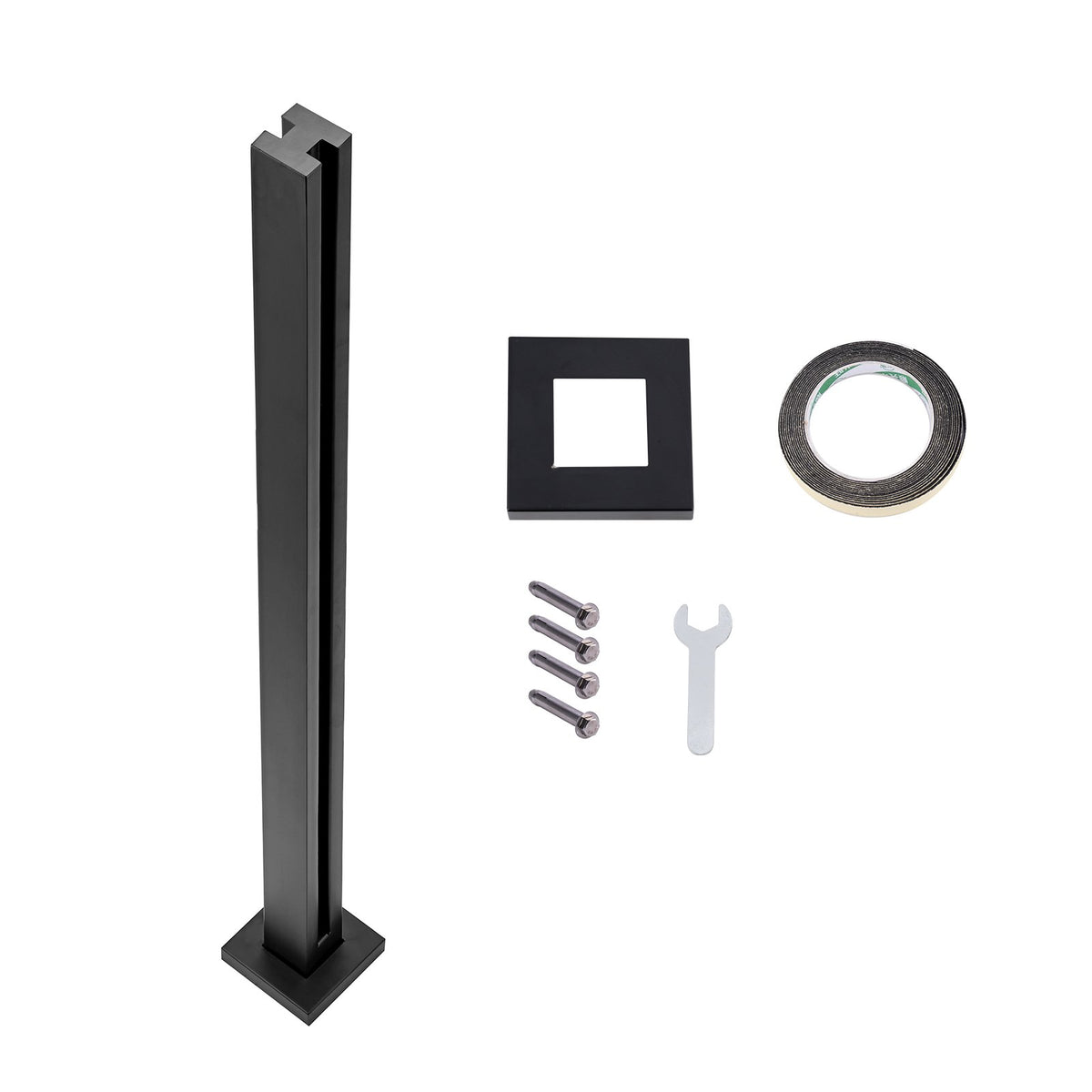 Glass Clamp 41.34in Height 0.39-0.47in Tempered Glass 304 Stainless Steel Mount