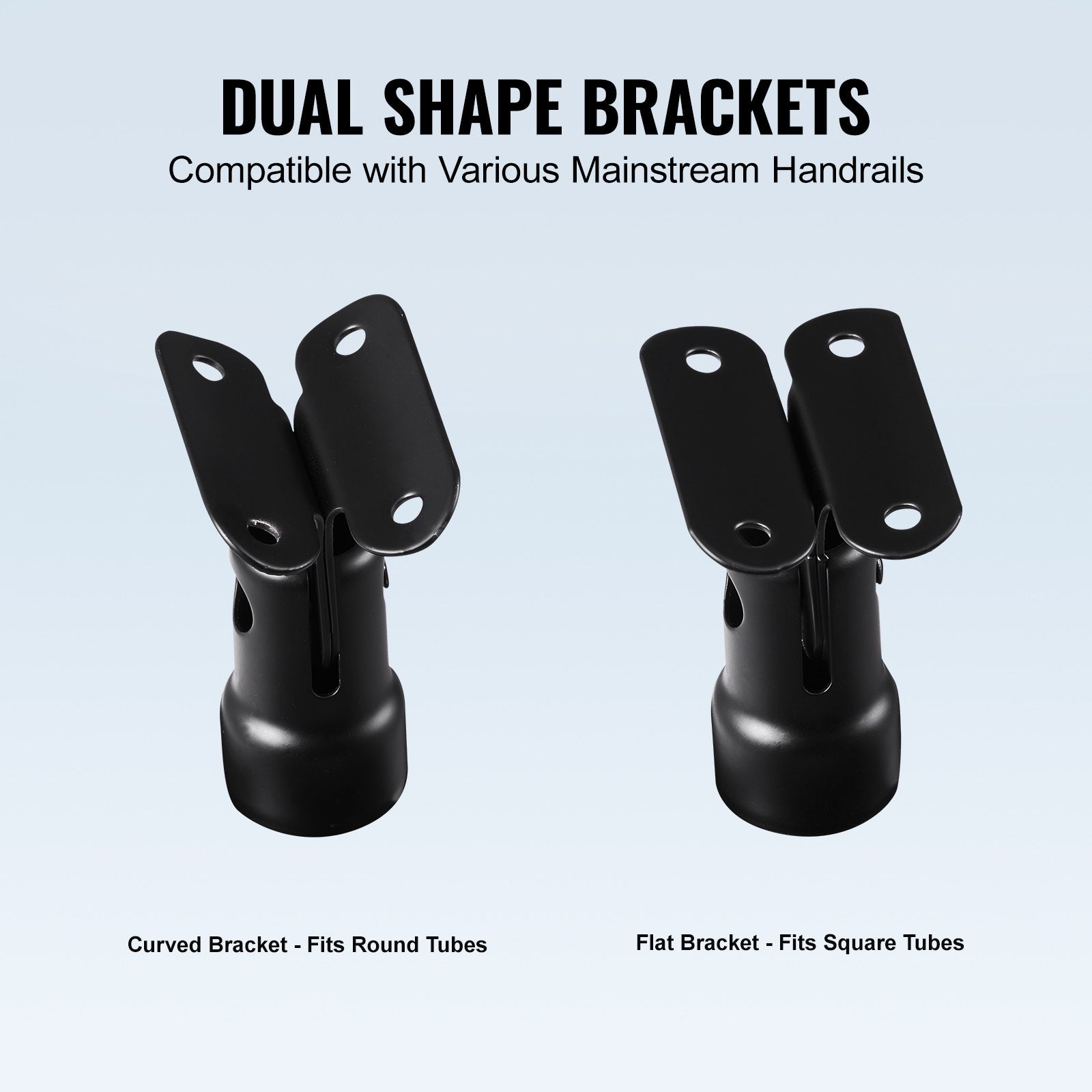 Glass Clamp 35.83in Height 0.39-0.47in Tempered Glass 304 Stainless Steel Mount
