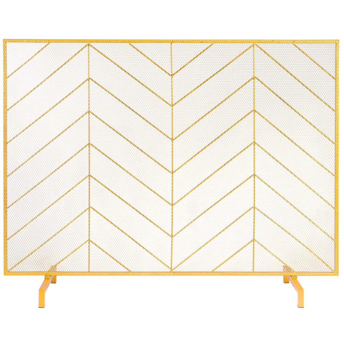 980x758mm Single Panel Fireplace Screen Gold