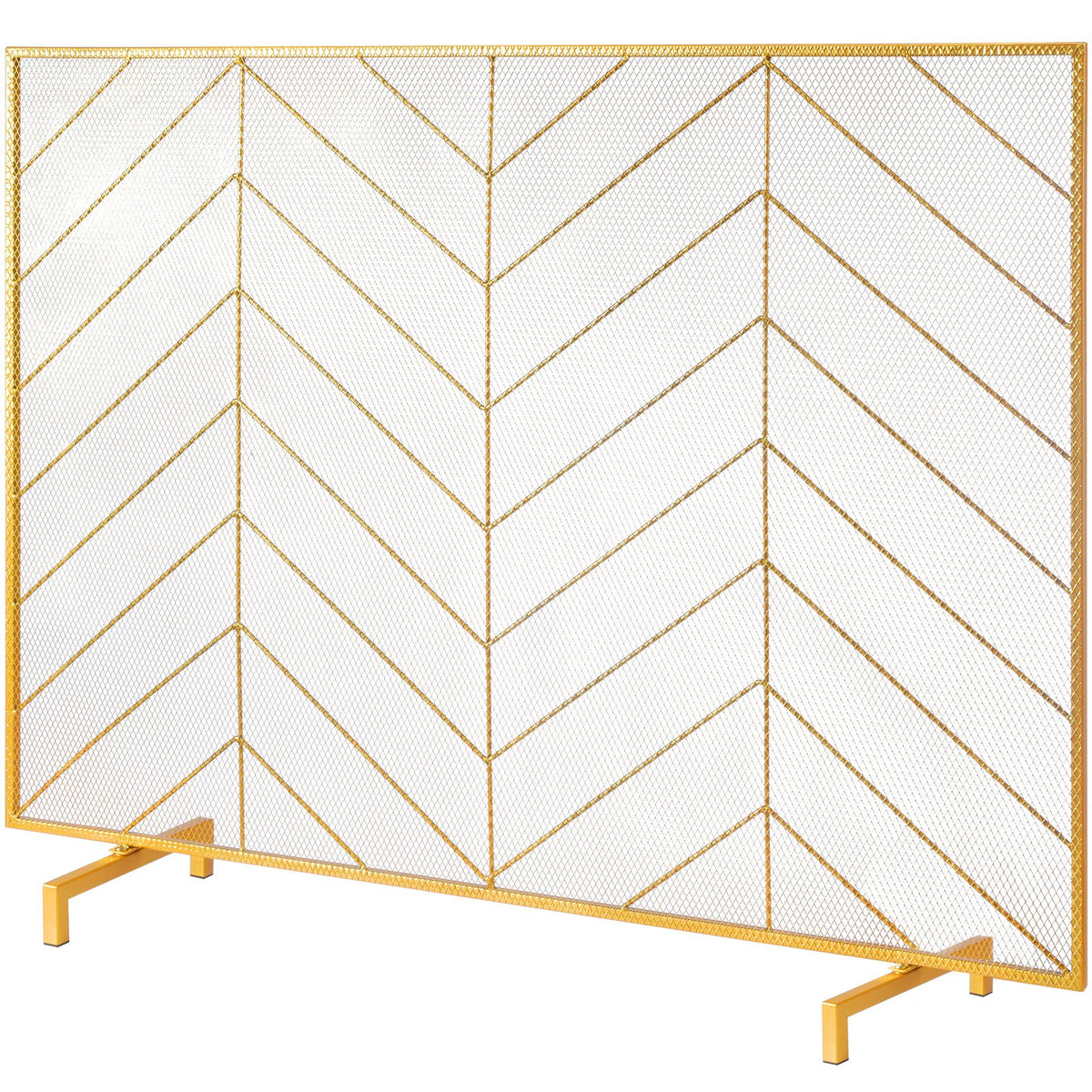 980x758mm Single Panel Fireplace Screen Gold