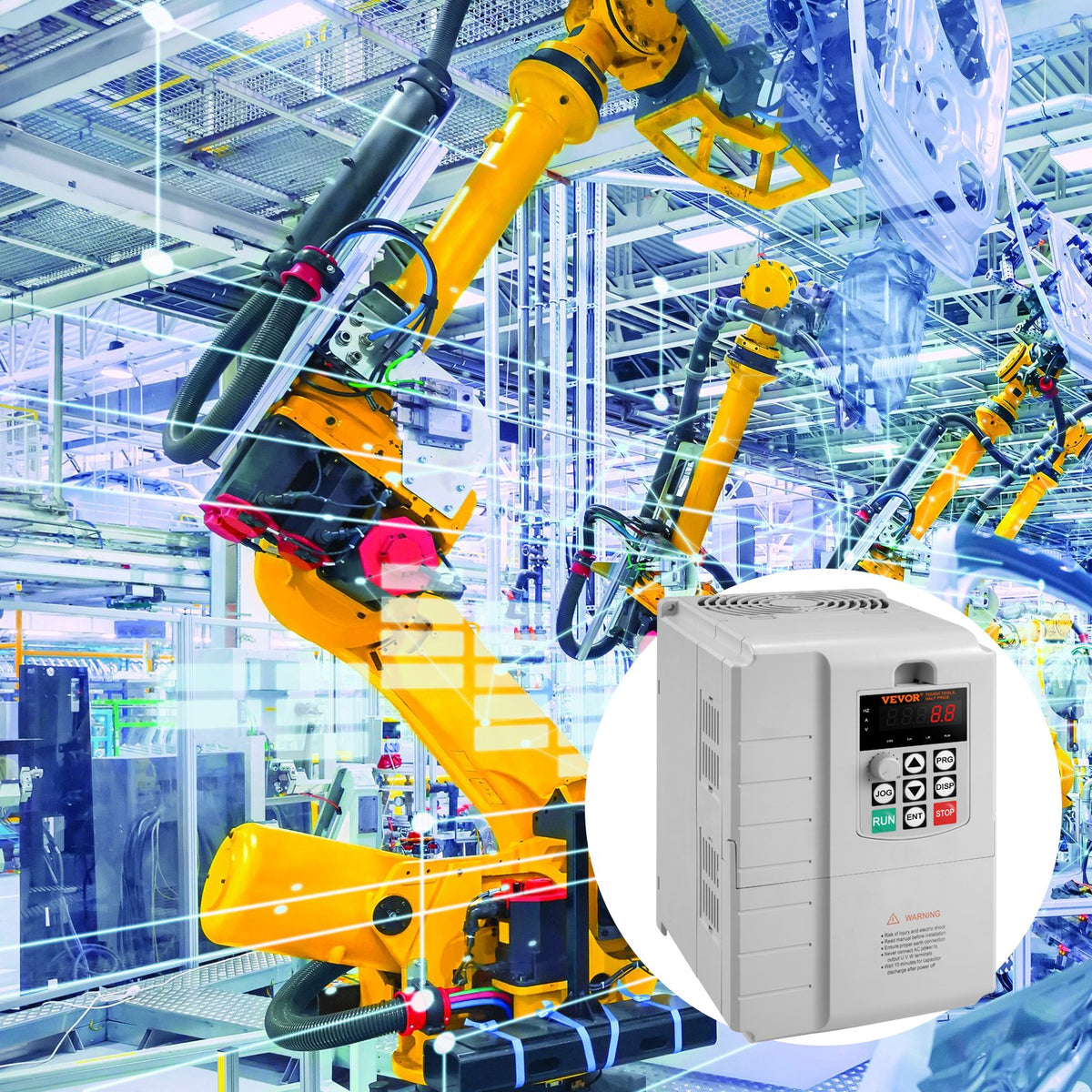 VFD 10HP 7.5KW 34A 1-Phase to 3-Phase 220V-240V AC Motor Drive