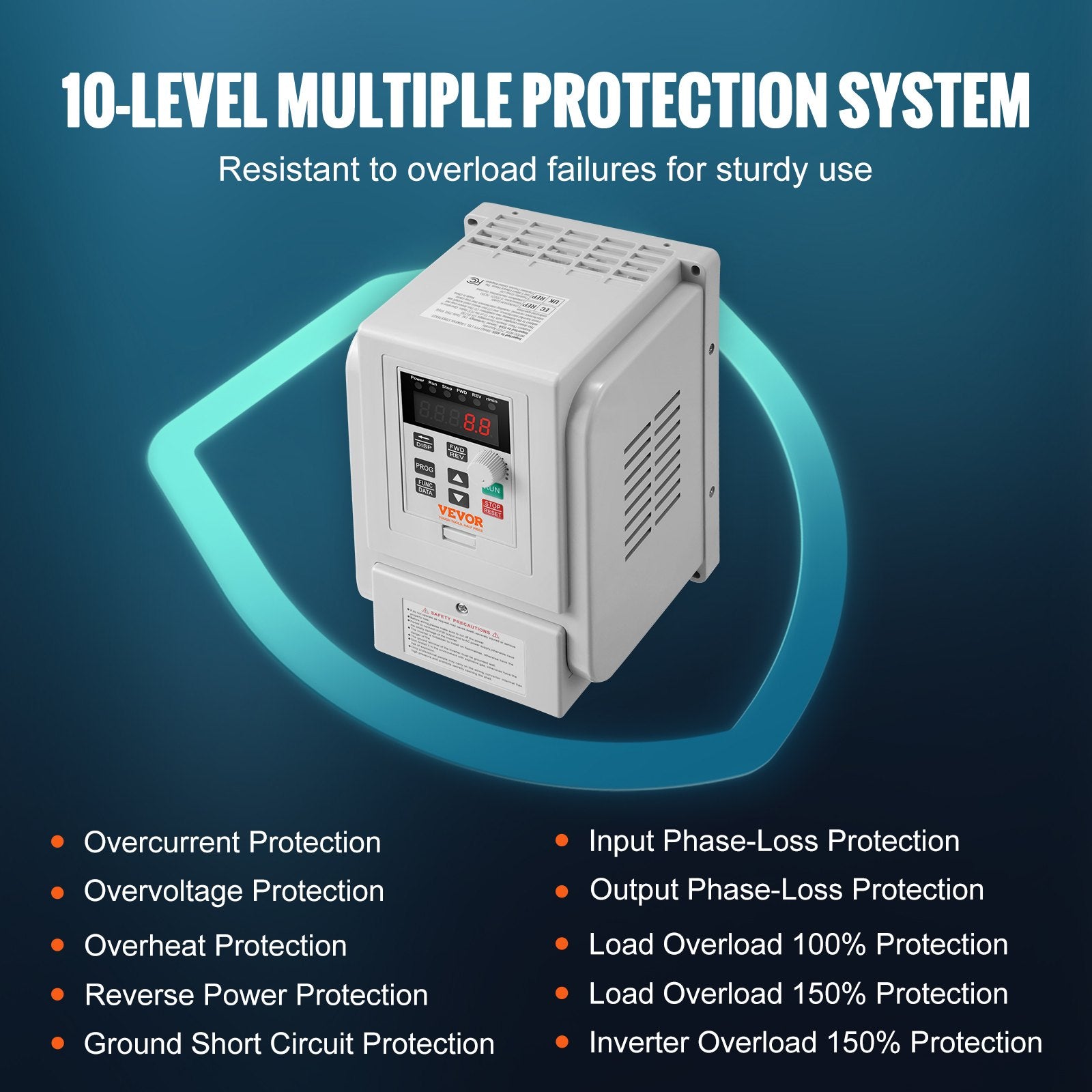 VFD 5HP 4KW 18A 1-Phase to 3-Phase 220V-240V AC Motor Drive