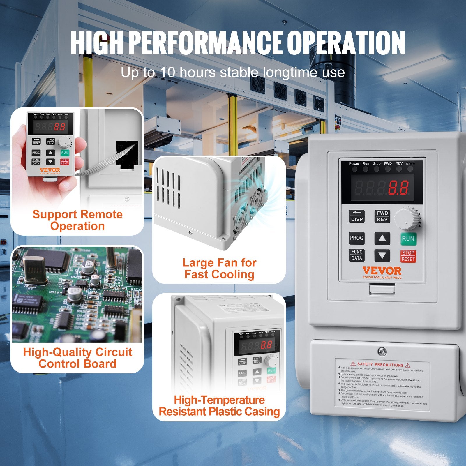 VFD 5HP 4KW 18A 1-Phase to 3-Phase 220V-240V AC Motor Drive