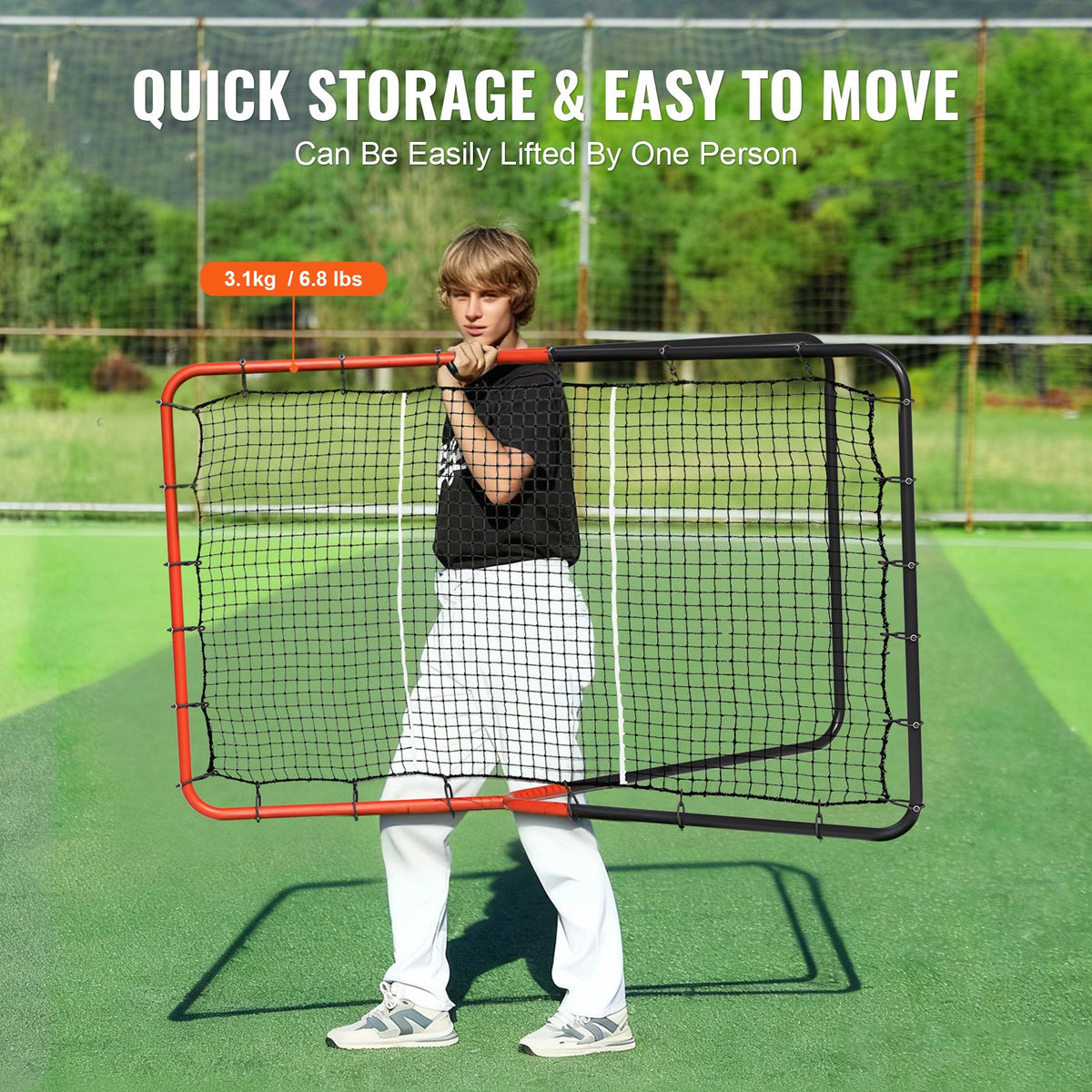 Baseball & Softball Rebounder Net 3x4.5ft PitchBack Trainer 3-Way Fielding Net