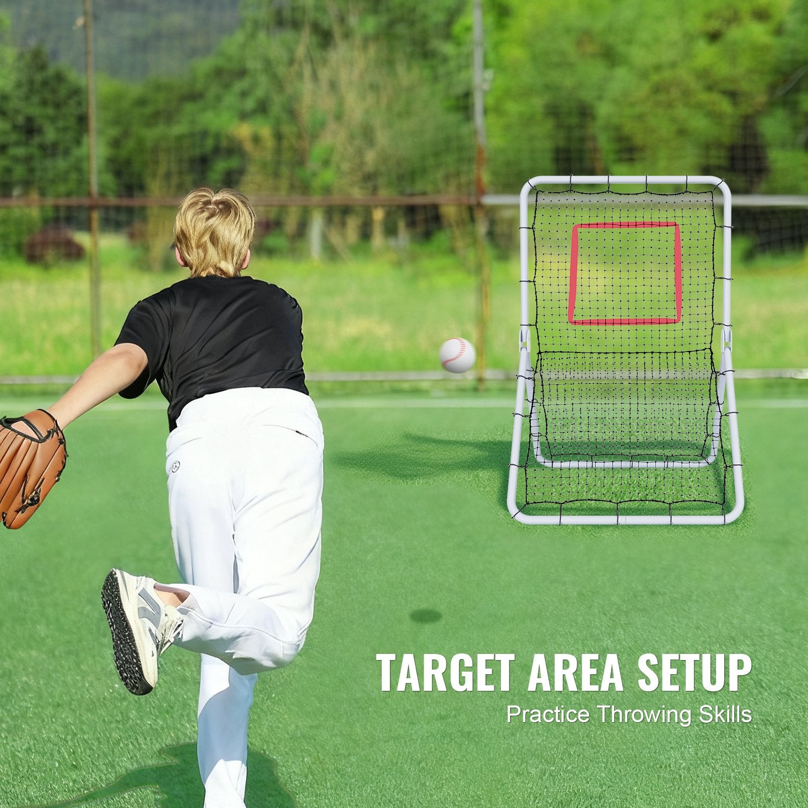 Baseball & Softball Rebounder Net 3.5x6ft PitchBack Trainer 5 Adjustable Angles