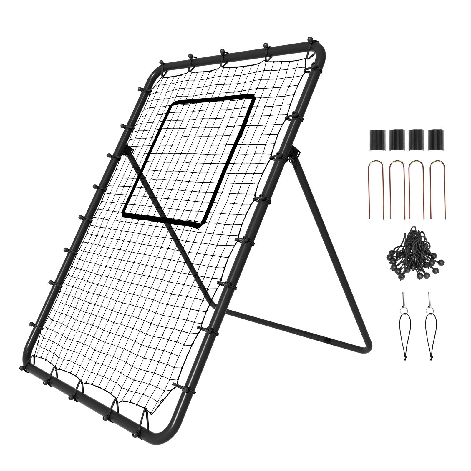 Baseball & Softball Rebounder Net 4x6ft PitchBack Trainer with Adjustable Target