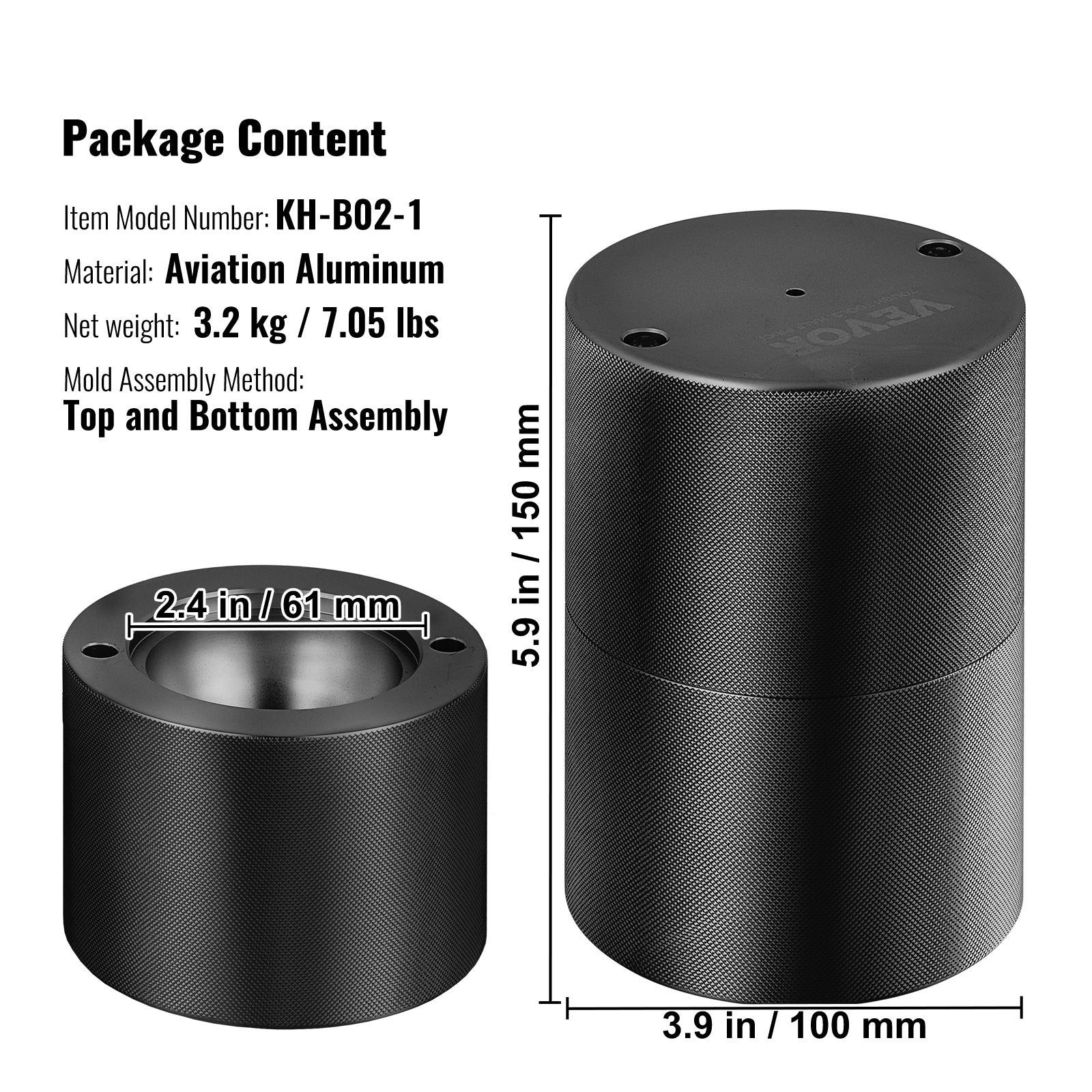 Ice Ball Press, 6cm Aircraft Al Alloy Ice Sphere Maker with Tong and Drip Tray