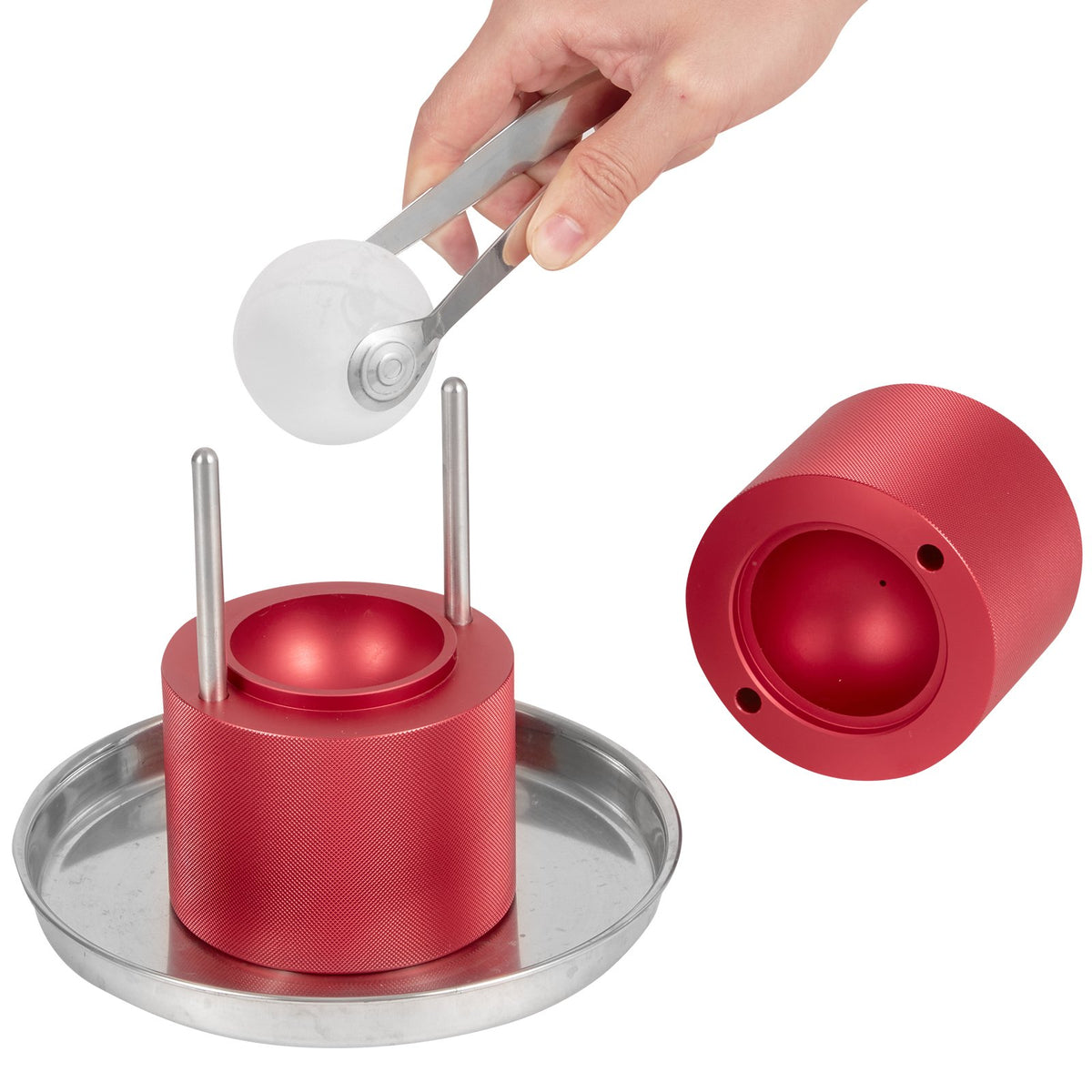 Ice Ball Press Kit 6cm Aircraft Aluminum Tong Drip Tray Whiskey Cocktails