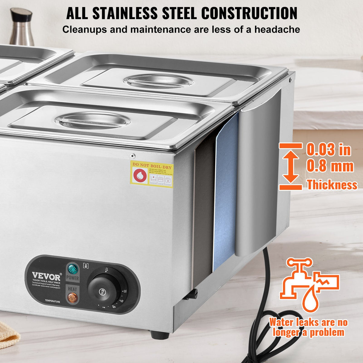 Commercial Electric Food Warmer Countertop Buffet 4x12 Qt Pan Bain Marie