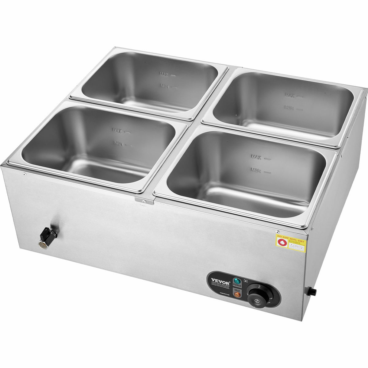 Commercial Electric Food Warmer Countertop Buffet 4x12 Qt Pan Bain Marie