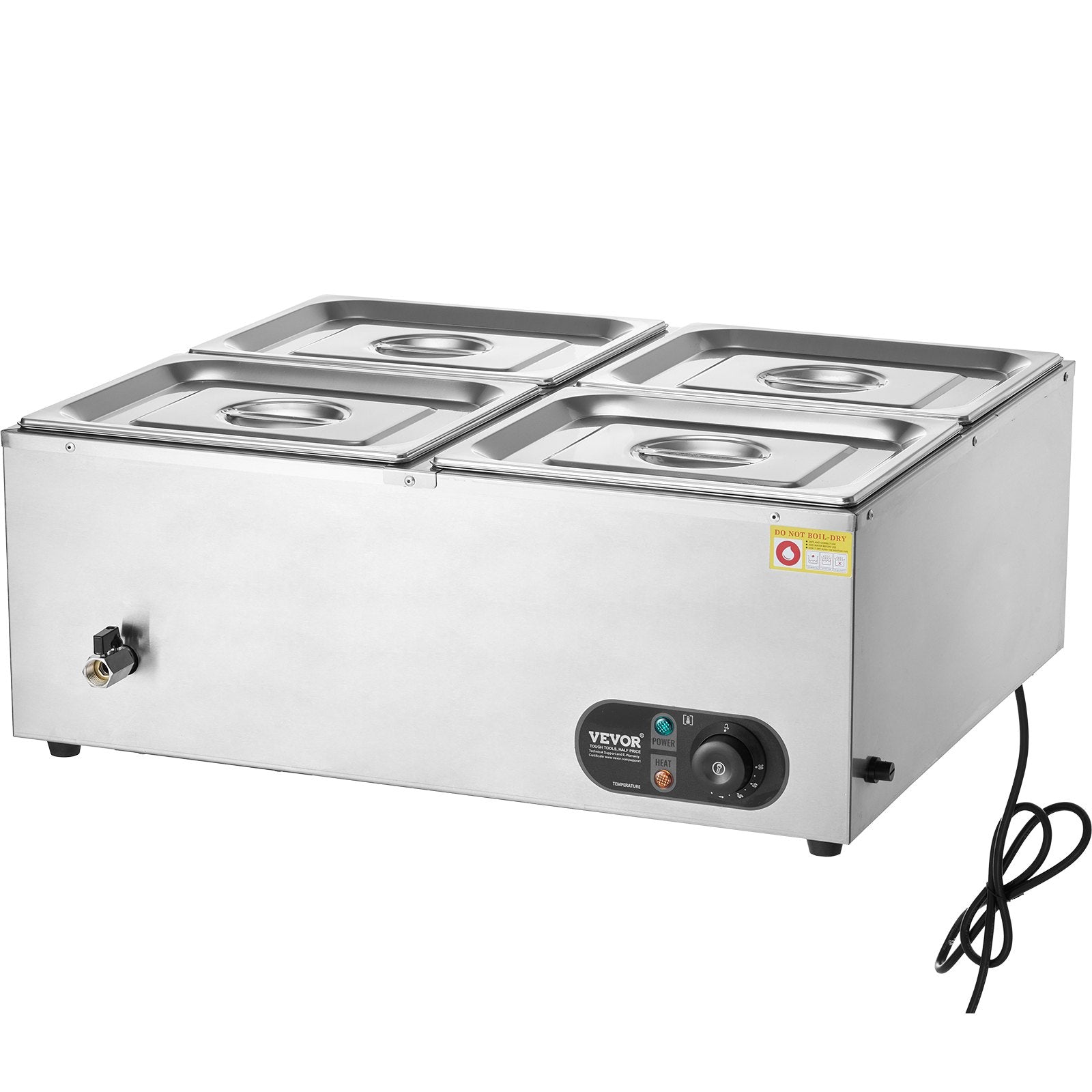 Commercial Electric Food Warmer Countertop Buffet 4x12 Qt Pan Bain Marie