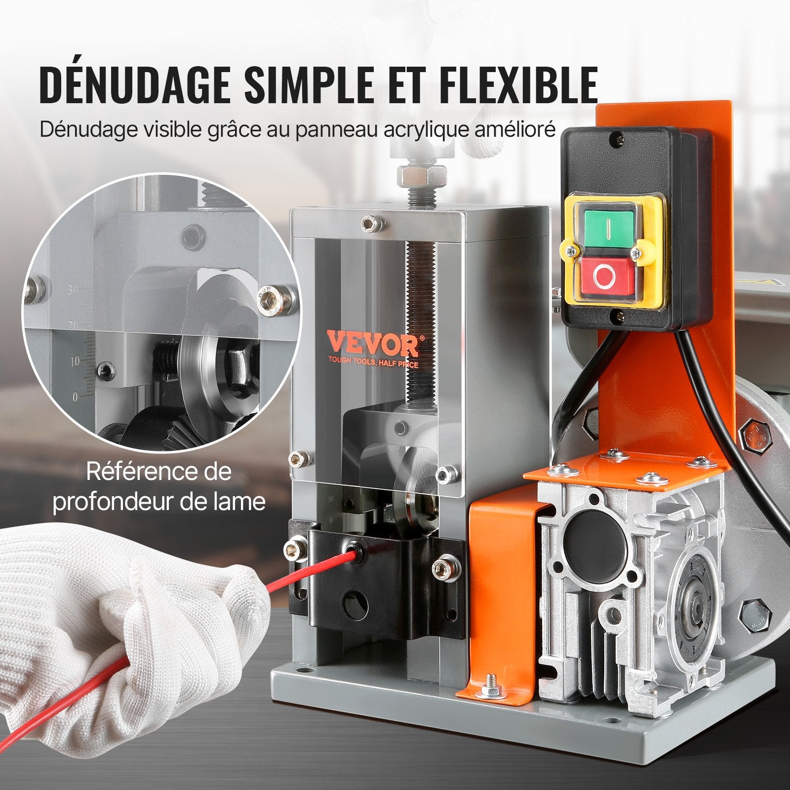 Automatic Wire Stripping Machine 0.06-1.18'' 180W Electric Cable Stripper