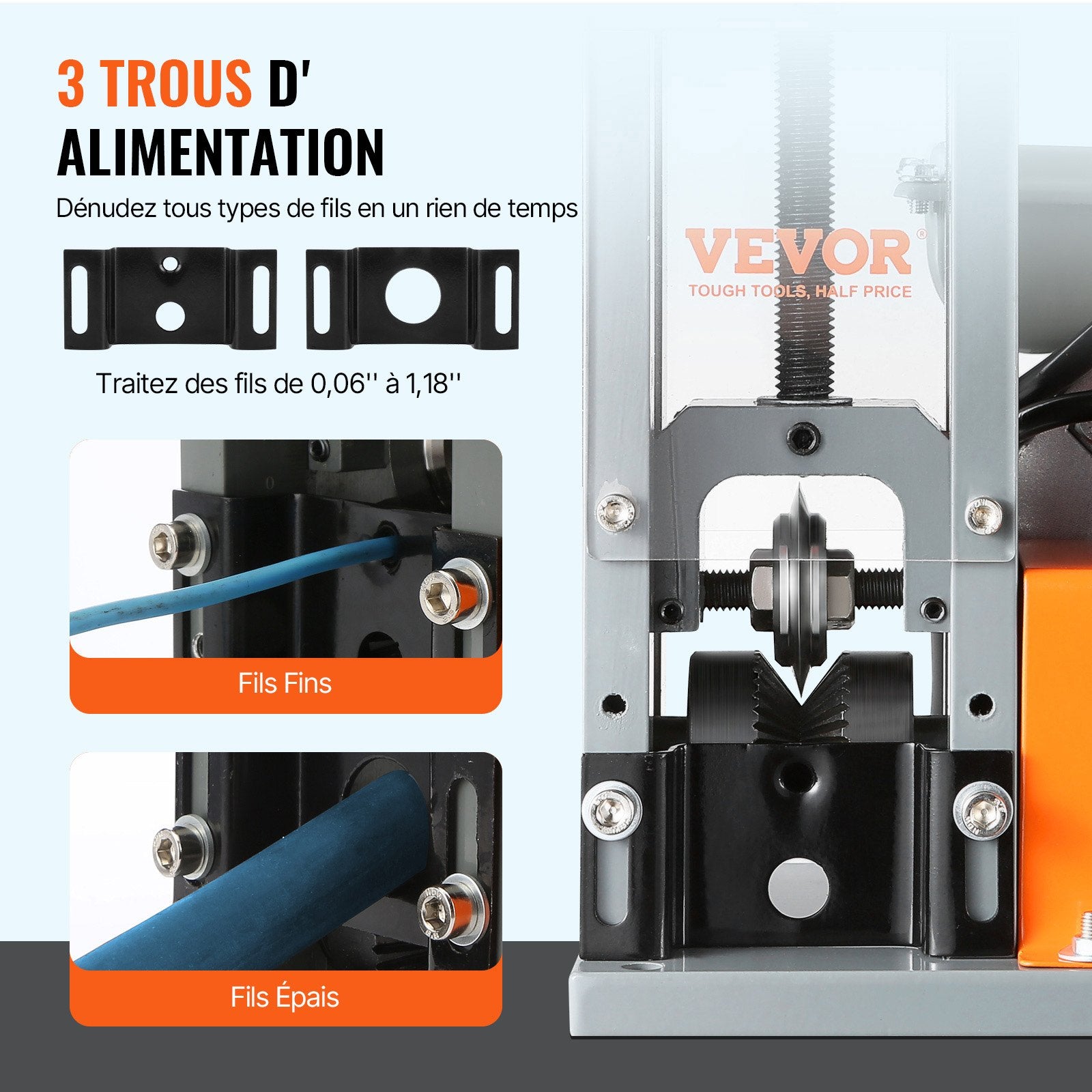 Automatic Wire Stripping Machine 0.06-1.18'' 180W Electric Cable Stripper