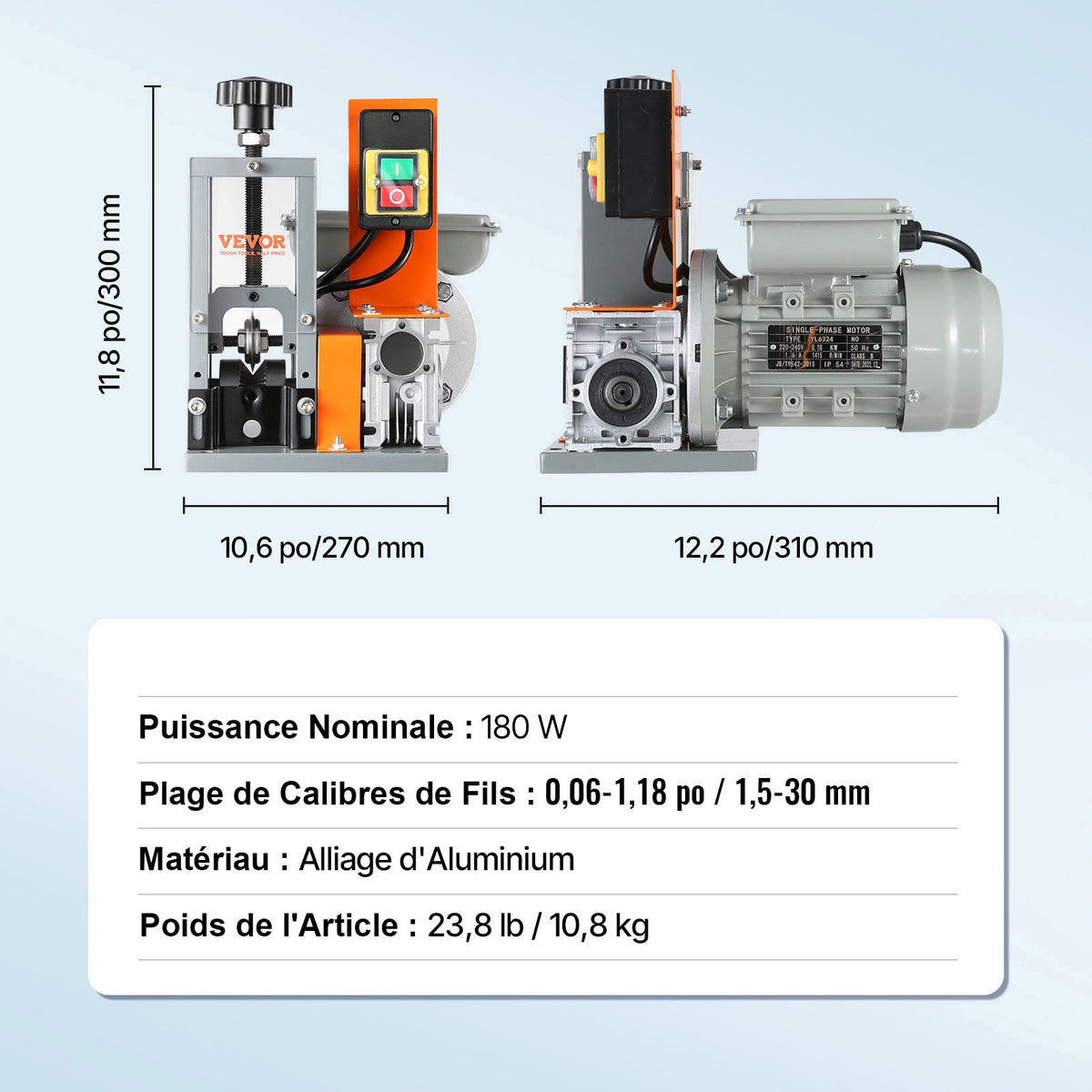 Automatic Wire Stripping Machine 0.06-1.18'' 180W Electric Cable Stripper