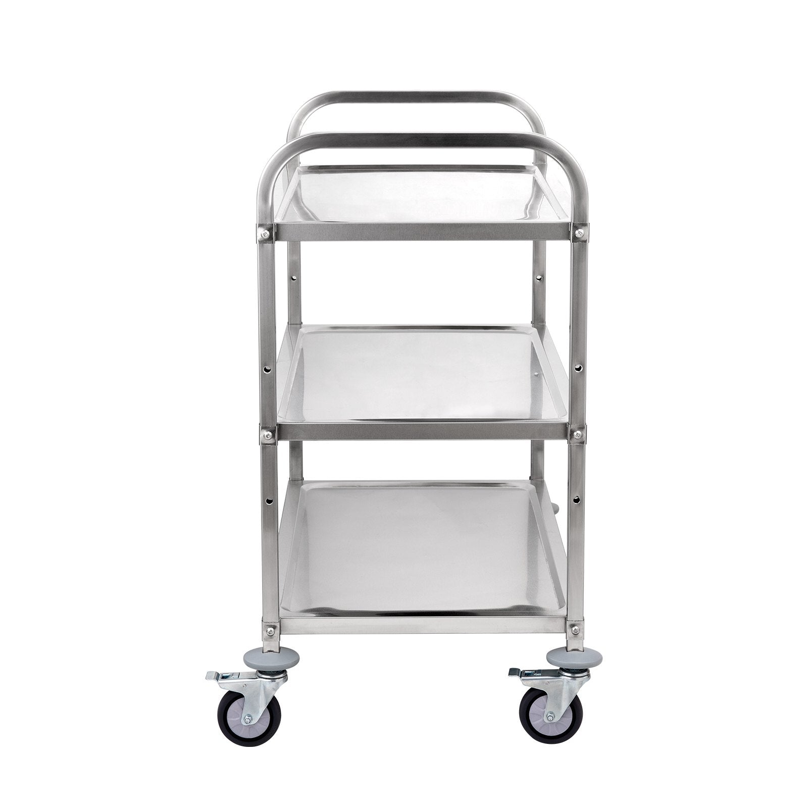 Kitchen Utility Cart 3-Tier Steel Rolling 204KG with Wheels and Hooks