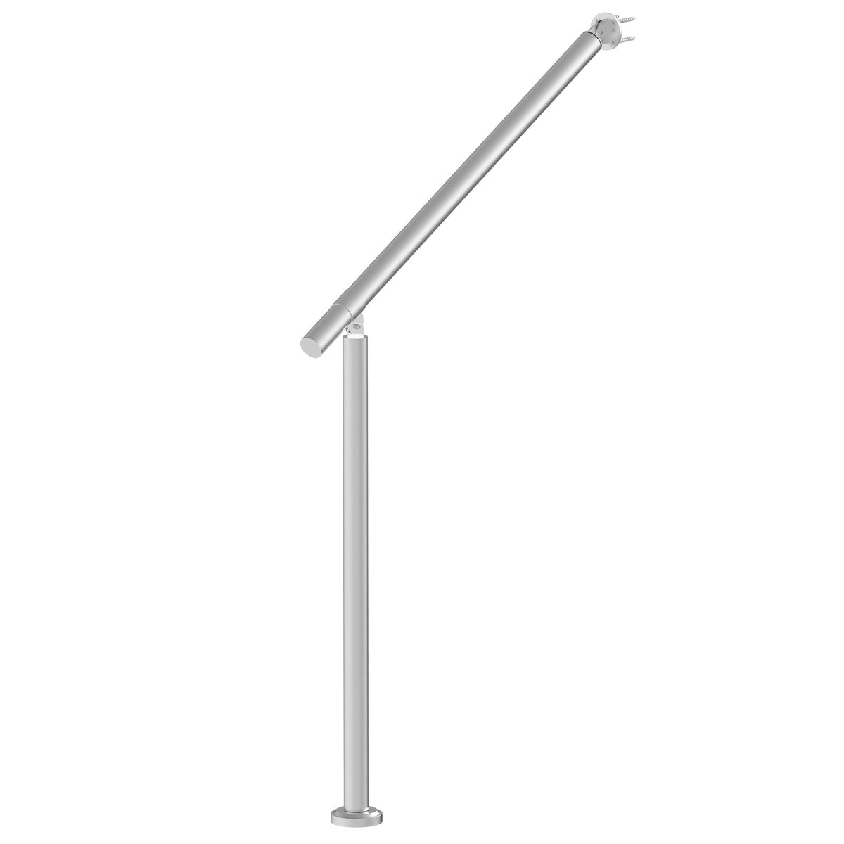Handrails for Outdoor Steps 31.5in Deck Railing Kit Wall Floor Mounted Silver