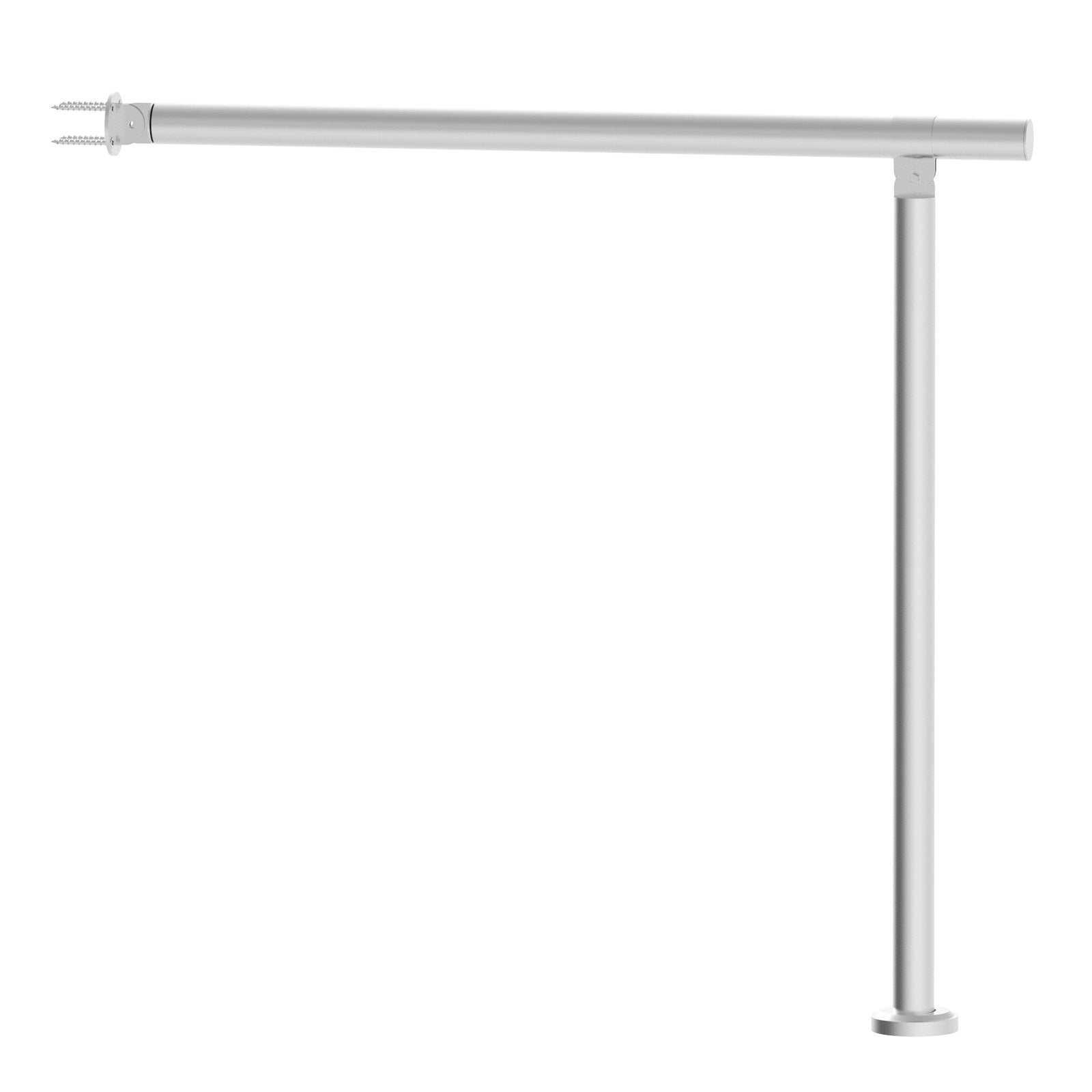 Handrails for Outdoor Steps 31.5in Deck Railing Kit Wall Floor Mounted Silver