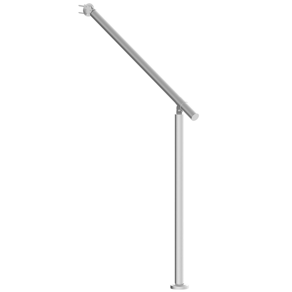 Handrails for Outdoor Steps 31.5in Deck Railing Kit Wall Floor Mounted Silver