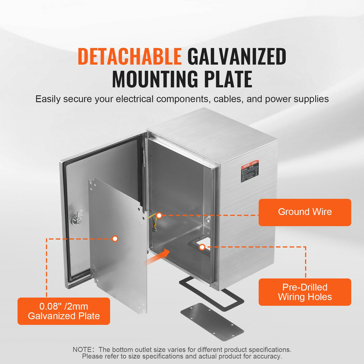 Steel Electrical Box 40x30x25cm 304 Stainless Wall-Mounted IP66 Waterproof