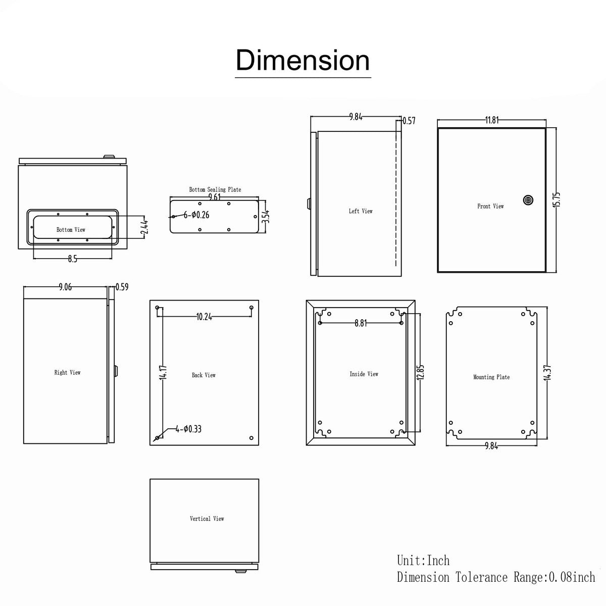 Steel Electrical Box 40x30x25cm 304 Stainless Wall-Mounted IP66 Waterproof