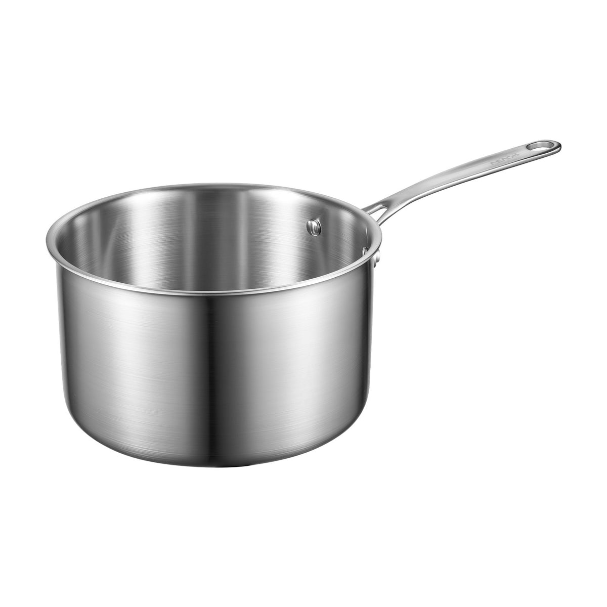 4QT Stainless Steel Saucepan Glass Lid Nonstick Cooking Pot Induction Oven Safe