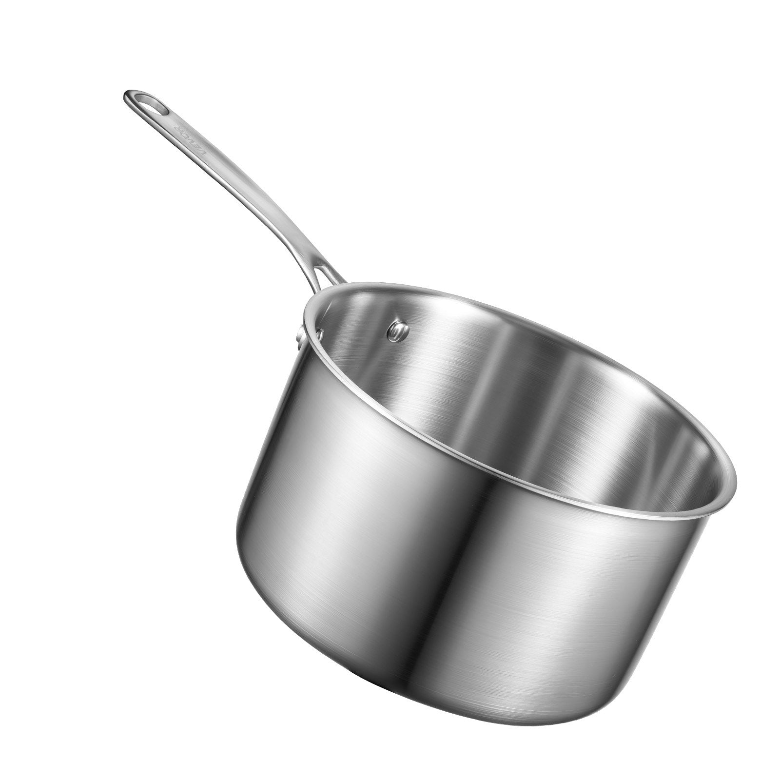 4QT Stainless Steel Saucepan Glass Lid Nonstick Cooking Pot Induction Oven Safe