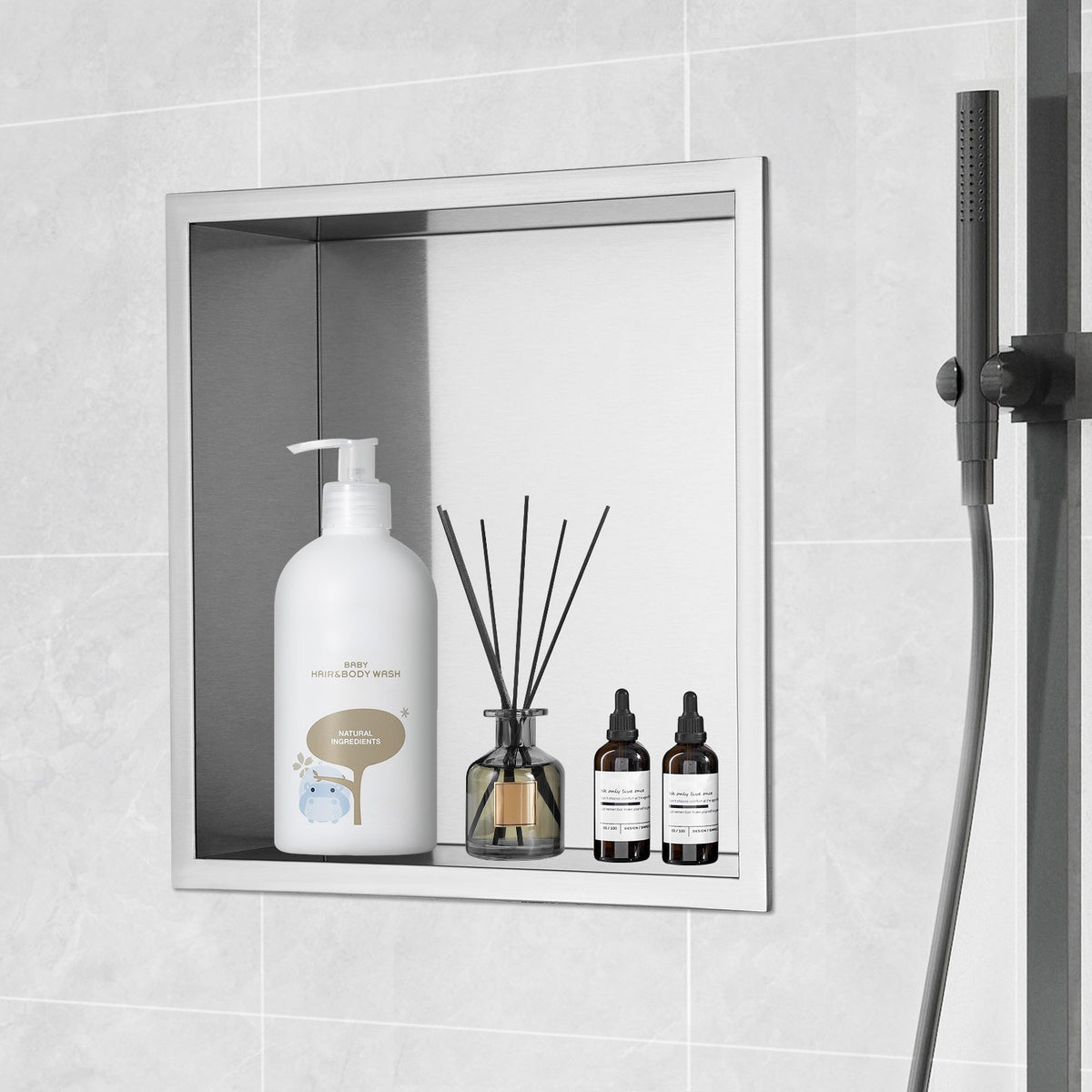 Shower Niche 33.02x33.02cm Stainless Steel Wall-Inserted Recessed Shelves