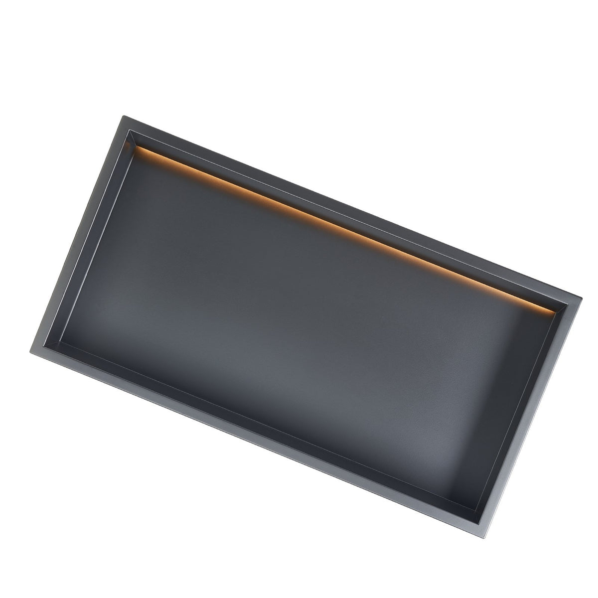 Shower Niche 33x63.5x10.2cm Recessed Wall Stainless Steel LED Strip Black